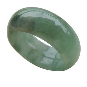 Green Burma 100% Natural A JADE Jadeite Circle Ring .6.5 戒指